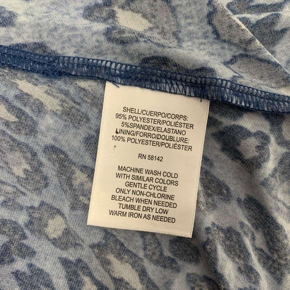 London Times Blue Leopard Dress Size 6 - Picture 8 of 8